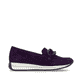 Auberginefarbene remonte Damen Loafer D0H10-30 mit grobgliedrigem Kettenelement. Schuh Innenseite.