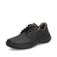 Schwarze Rieker Herren Schnürschuhe 03002-00 mit einem Reißverschluss. Schuh seitlich schräg.