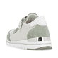 Beige vegane remonte Damen Sneaker R6709-81 mit einem Reißverschluss. Schuh von hinten.