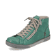 
Smaragdgrüne Rieker Damen Schnürschuhe Z1221-53 mit einer robusten Profilsohle. Schuh seitlich schräg