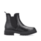 Glanzschwarze Rieker Damen Chelsea Boots Z8584-00 mit einer leichten Profilsohle. Schuh Innenseite