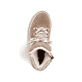 
Braunbeige Rieker Damen Schnürstiefel X8647-64 mit Schnürung und Reißverschluss. Schuh von oben