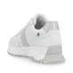 Weiße Rieker Damen Sneaker Low W1301-80 mit strapazierfähiger Sohle. Schuh von hinten.