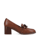Schokobraune remonte Damen Loafers D0V00-22 mit einer Profilsohle mit Blockabsatz. Schuh Innenseite