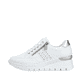 Reinweiße Rieker Damen Sneaker Low N8321-80 mit Reißverschluss sowie Ziernähten. Schuh Außenseite.