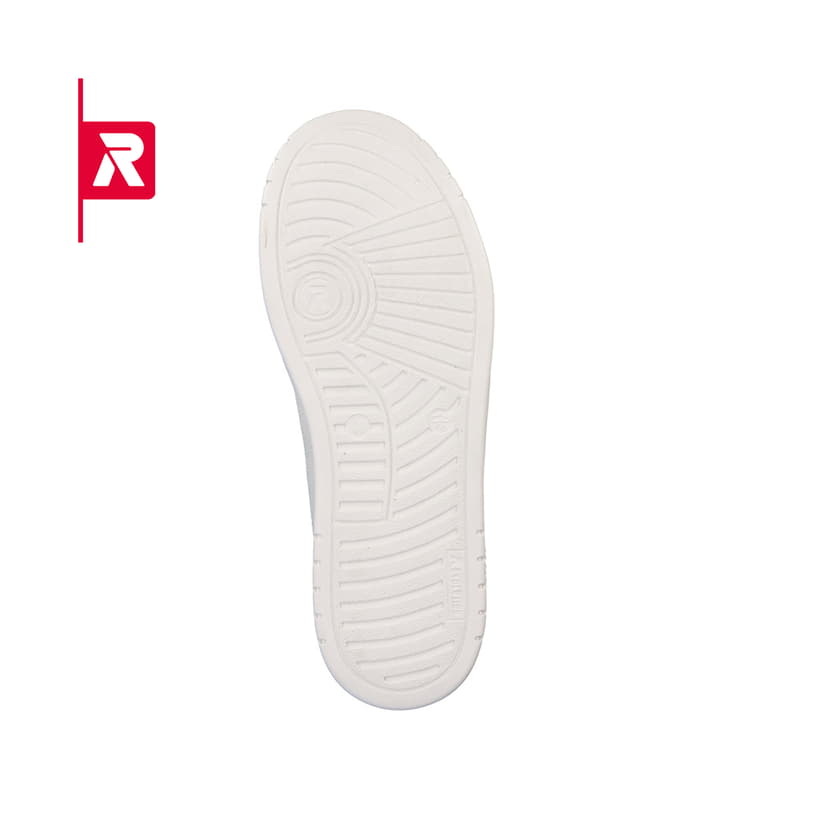 Kristallweiße Rieker EVOLUTION Herren Sneaker U0400-80 mit einer robusten Profilsohle. Schuh Laufsohle.
