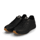 Schwarze Rieker Herren Sneaker Low 07004-00 mit flexibler Sohle. Schuhpaar seitlich schräg.