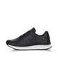 Schwarze Rieker Damen Sneaker Low 42501-00 mit flexibler Sohle. Schuh Außenseite.