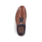 Braune Rieker Herren Slipper 14450-22 mit einer Gummischnürung. Schuh von oben.
