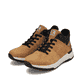 Braune Rieker Herren Sneaker High U0163-68 mit wasserabweisender TEX-Membran. Schuhpaar seitlich schräg.