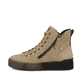 Braune Rieker Damen Sneaker High W0761-20 mit einer abriebfesten Plateausohle. Schuh Außenseite.