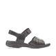 Schwarze Rieker Damen Riemchensandalen 64560-01 mit einem Klettverschluss. Schuh Innenseite.