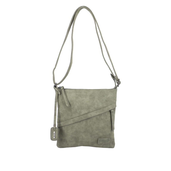 remonte Damen Handtasche Q0619-54 in Graugrün aus Kunstleder mit Reißverschluss. Handtasche Vorderseite.