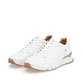 Weiße Rieker Herren Sneaker Low U0901-80 mit super leichter und flexibler Sohle. Schuhpaar seitlich schräg.