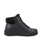 Schwarze Rieker Damen Sneaker High W0560-00 mit einer Plateausohle. Schuh Innenseite.