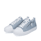 
Eisblaue remonte Damen Sneaker D0917-10 mit einer besonders leichten Sohle. Schuhpaar schräg.