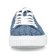 Schieferblaue vegane Rieker Damen Sneaker Low M3926-14 mit einer Schnürung. Schuh von vorne.