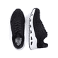 Schwarze Rieker Damen Sneaker Low N5201-00 mit flexibler Sohle. Schuh von oben, liegend.