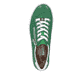 Grüne Rieker Damen Sneaker Low L59L1-52 mit einem Reißverschluss. Schuh von oben.