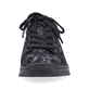Schwarze Rieker Damen Schnürschuhe N3302-90 mit einem Reißverschluss. Schuh von vorne.