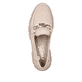 Beige Rieker Damen Loafer M3861-60 mit Elastikeinsatz sowie stilvoller Kette. Schuh von oben.