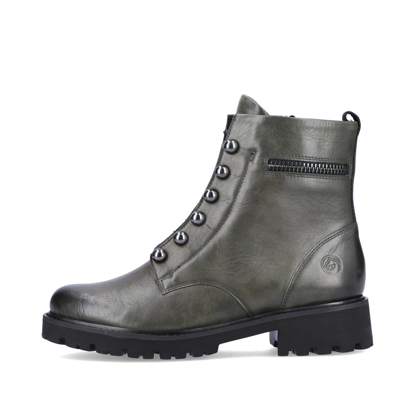 remonte Damen Biker Boots graugrün