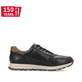 Nachtschwarze Rieker Herren Sneaker Low B0504-00 mit einem Reißverschluss. Schuh Innenseite.