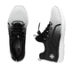 Schwarze Rieker Damen Slipper M5055-00 mit ultra leichter und flexibler Sohle. Schuh von oben, liegend.