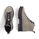 
Graugrüne Rieker Damen Schnürstiefel Z1805-52 mit einer robusten Profilsohle. Schuhpaar von oben.