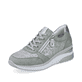 
Mintgrüne remonte Damen Sneaker D2400-52 mit einer flexiblen Sohle mit Keilabsatz. Schuh seitlich schräg