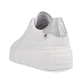 Weiße Rieker Damen Sneaker Low W0501-80 mit dämpfender und ultra leichter Sohle. Schuh von hinten.