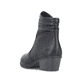 Urbanschwarze Rieker Damen Stiefeletten 75556-00 mit einem Reißverschluss. Schuh von hinten.