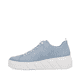 Blaue Rieker Damen Sneaker Low W0500-12 mit einer Plateausohle. Schuh Außenseite.