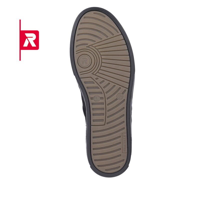 Schwarze Rieker EVOLUTION Herren Chelsea Boots U0761-00 mit einer robusten Sohle. Schuh Laufsohle.