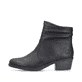 Urbanschwarze Rieker Damen Stiefeletten 75556-00 mit einem Reißverschluss. Schuh Außenseite.