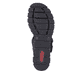 Tiefschwarze Rieker Keilsandaletten 68050-00 mit einem Klettverschluss. Schuh Laufsohle.