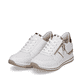 
Reinweiße remonte Damen Sneaker D3210-80 mit einer leichten Sohle mit Keilabsatz. Schuhpaar schräg.