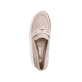 Hellbeige Rieker Damen Loafer 45301-60 mit einem Elastikeinsatz. Schuh von oben.