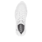 Weiße Rieker Damen Sneaker Low W0609-80 mit leichter und griffiger Sohle. Schuh von oben.