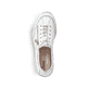 Weiße Rieker Damen Slipper L32P2-80 mit einer Gummischnürung. Schuh von oben.