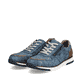 Blaue Rieker Herren Sneaker Low B2010-14 mit Reißverschluss sowie Ziernähten. Schuhpaar seitlich schräg.