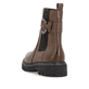 Haselnussbraune remonte Chelsea Boots D1W74-22 mit runder Zierschnalle. Schuh von hinten.