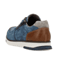 Blaue Rieker Herren Sneaker Low B2010-14 mit Reißverschluss sowie Ziernähten. Schuh von hinten.