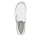 Silberweiße remonte Damen Slipper R1428-80 mit einem Reißverschluss. Schuh von oben.