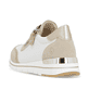Weiße vegane remonte Damen Sneaker R6709-80 mit einem Reißverschluss. Schuh von hinten.