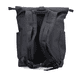 remonte Damen Rucksack Q0524-00 in Nachtschwarz aus Kunstleder mit Überschlag und Reißverschluss. Rucksack Rückseite.