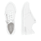 Weiße remonte Damen Sneaker D1326-80 mit Reißverschluss sowie der Komfortweite G. Schuh von oben, liegend.
