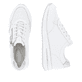 Weiße remonte Damen Sneaker D1G00-80 mit Reißverschluss sowie Ausstanzungen. Schuh von oben, liegend.