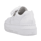 Weiße Rieker Damen Sneaker Low M1903-80 mit einer Plateausohle. Schuh von hinten.