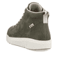 Grüne Rieker Damen Sneaker High 41907-54 mit wasserabweisender RiekerTEX-Membran. Schuh von hinten.